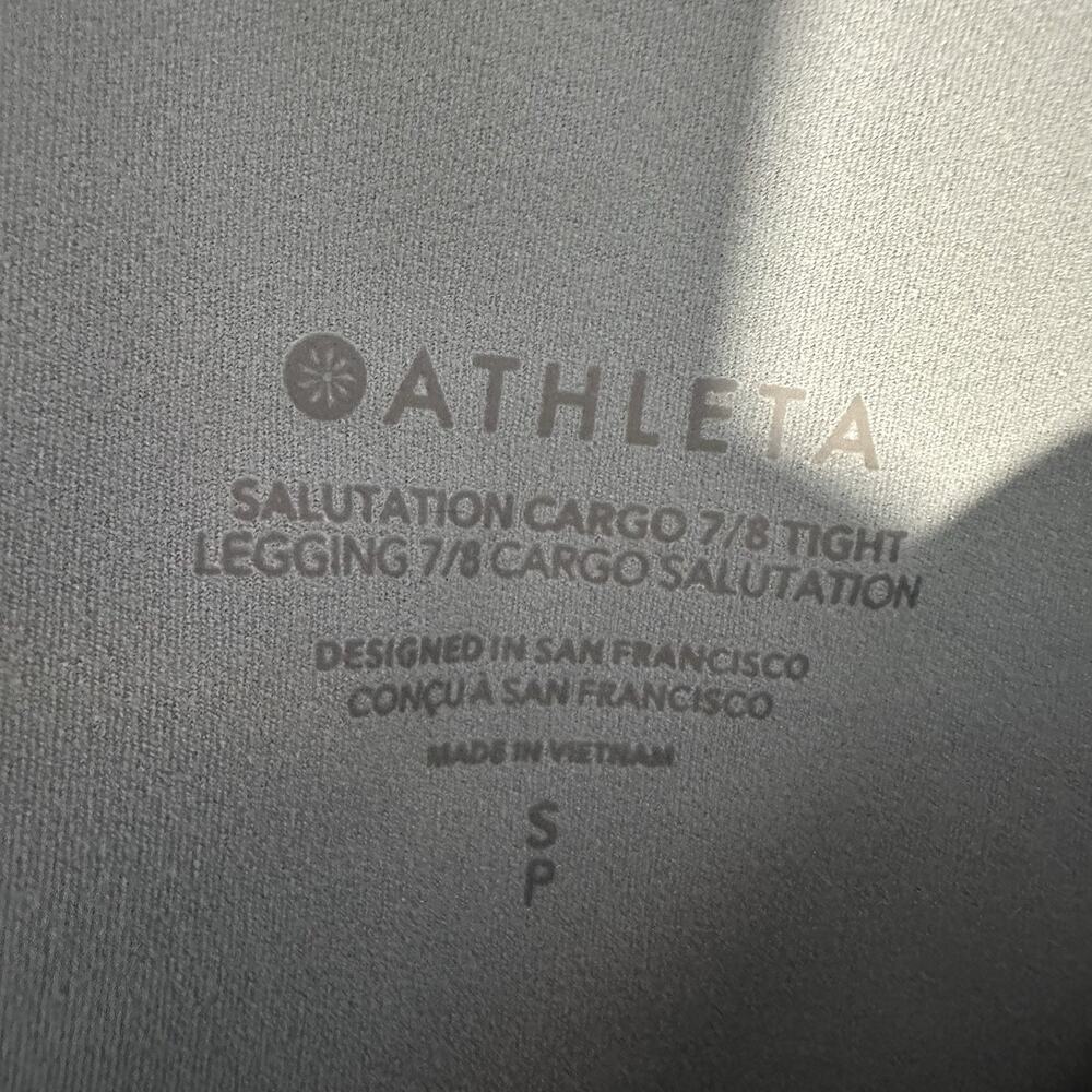 Athleta Womens Cargo 7/8 Salutation Tight Size Small Pockets Active Gym - Picture 4 of 4